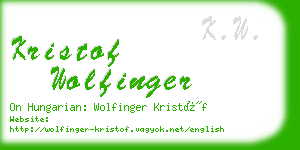 kristof wolfinger business card